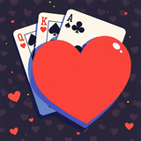 Outsmart your opponents and dodge points in this classic card showdown A cartoon heart and a flush of classic playing cards