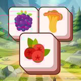 Match berries, nuts, and mushrooms to clear the forest board! Blackberry, chanterelle and huckleberry tiles on a game board